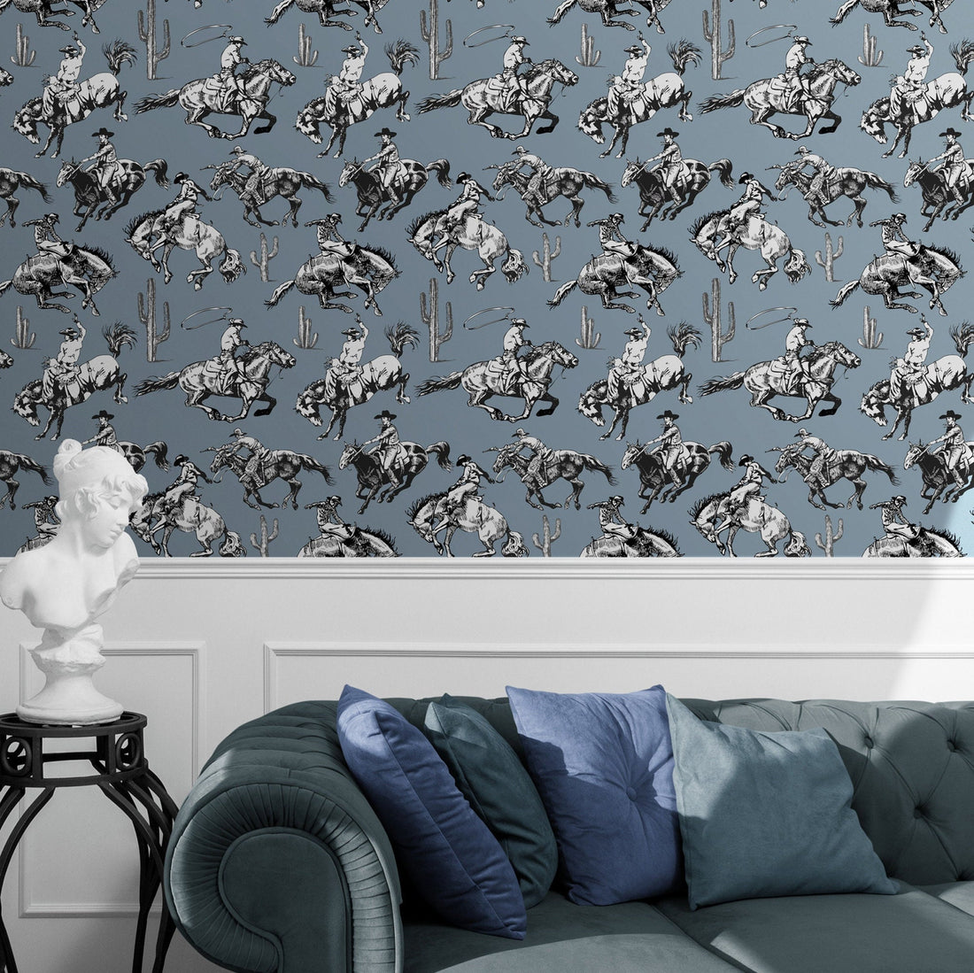 Easy Home Makeover with Blue Peel and Stick Wallpaper