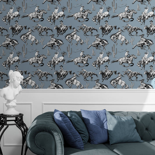 Easy Home Makeover with Blue Peel and Stick Wallpaper