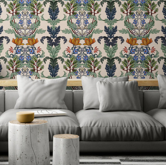 Art Deco Floral Wallpaper