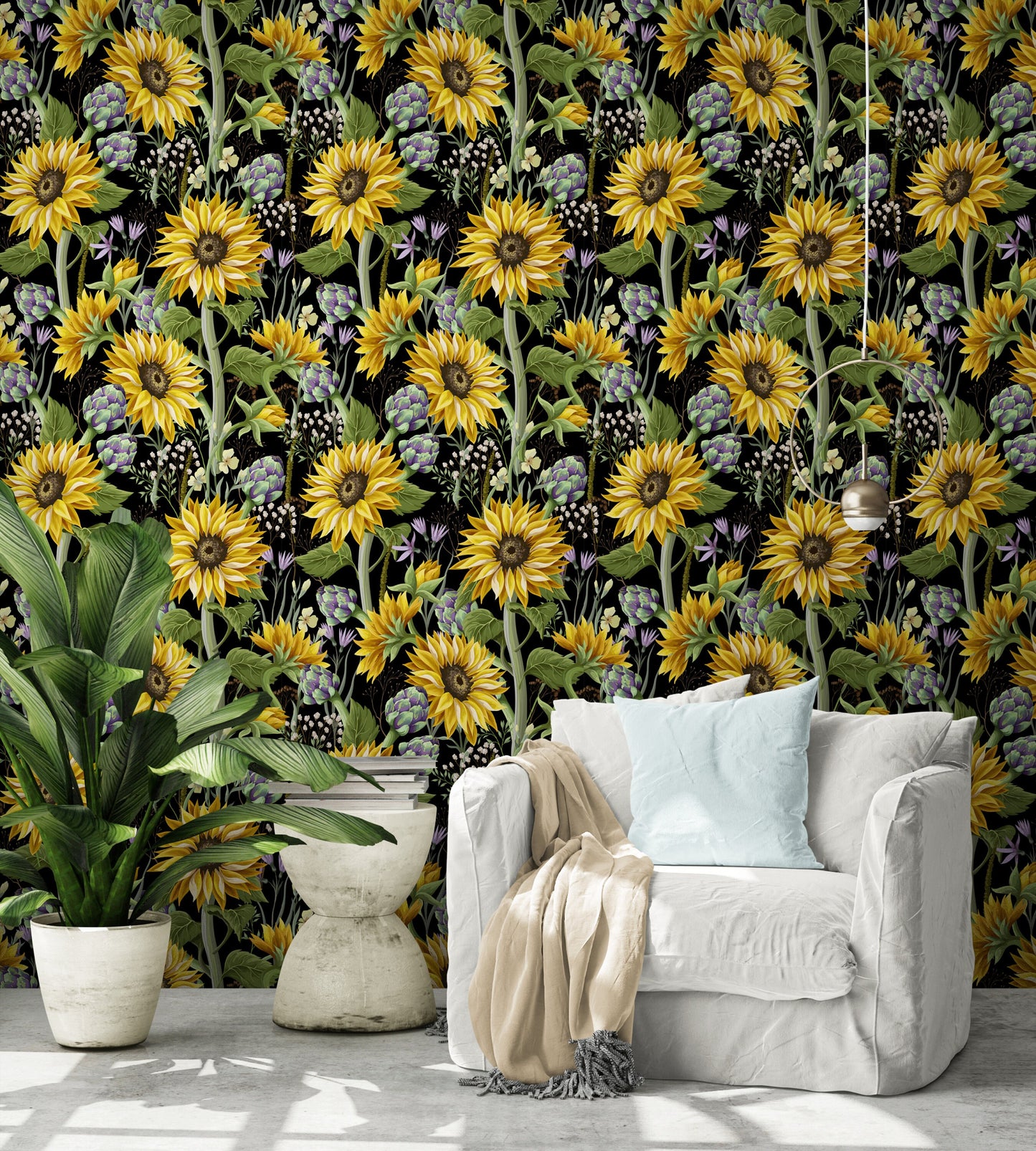 Sunflower Botanical Wallpaper Peel & Stick