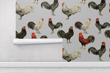 Rooster Farmhouse Peel and Stick Wallpaper