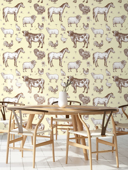 Farm Animals Wallpaper Peel & Stick