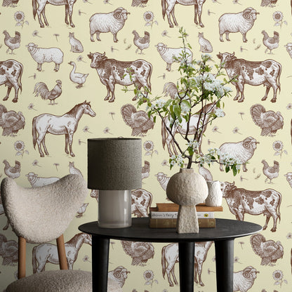 Farm Animals Wallpaper Peel & Stick