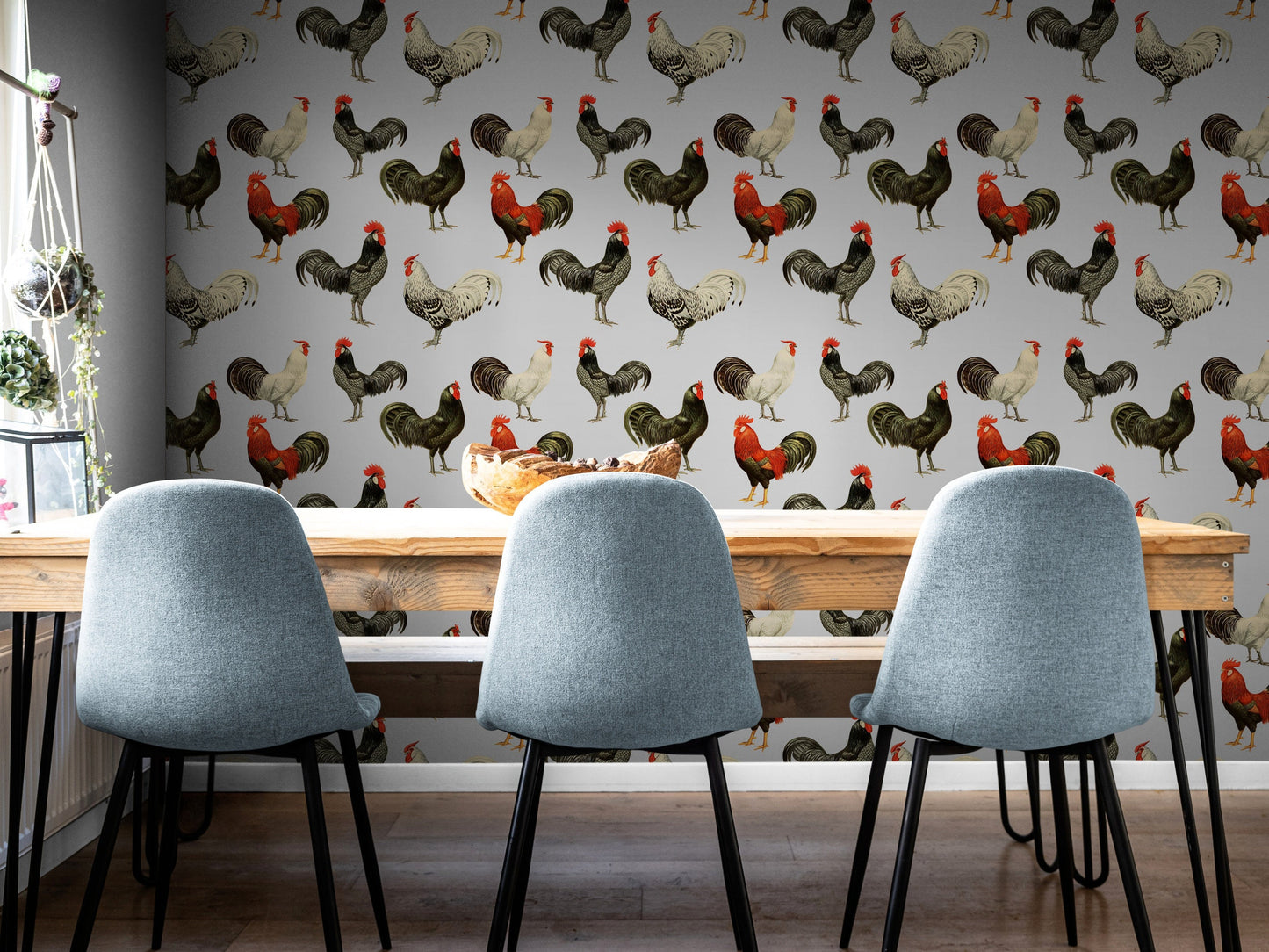 Rooster Farmhouse Peel and Stick Wallpaper