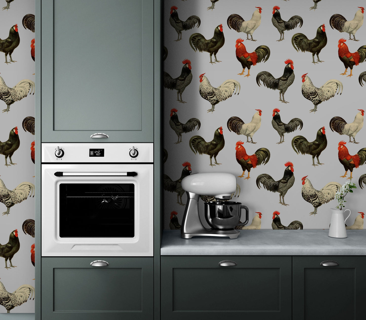 Rooster Farmhouse Peel and Stick Wallpaper