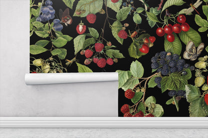 Botanical Wallpaper with Berries