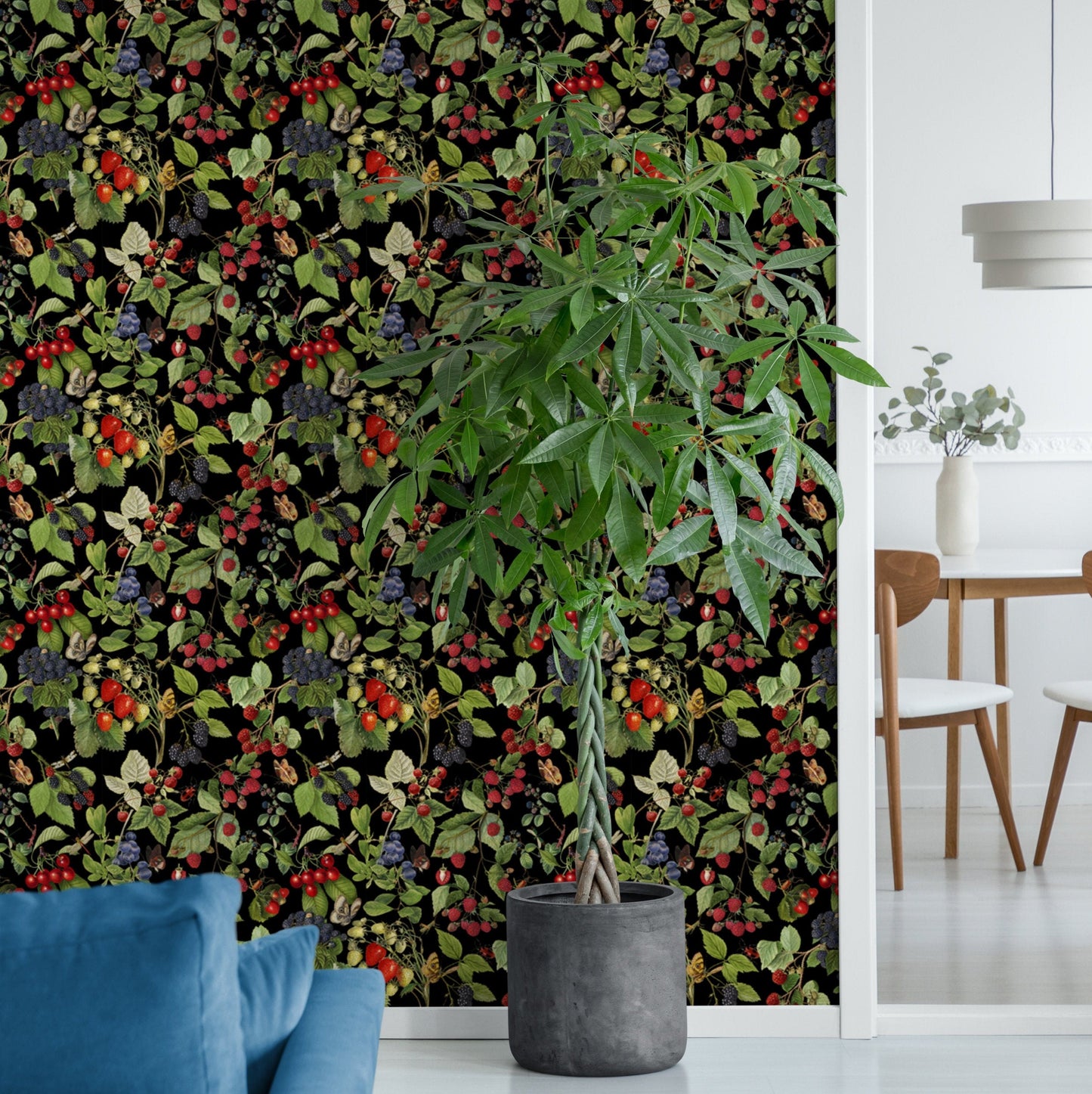 Botanical Wallpaper with Berries