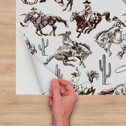 Removable Southwestern Cowboy Wallpaper