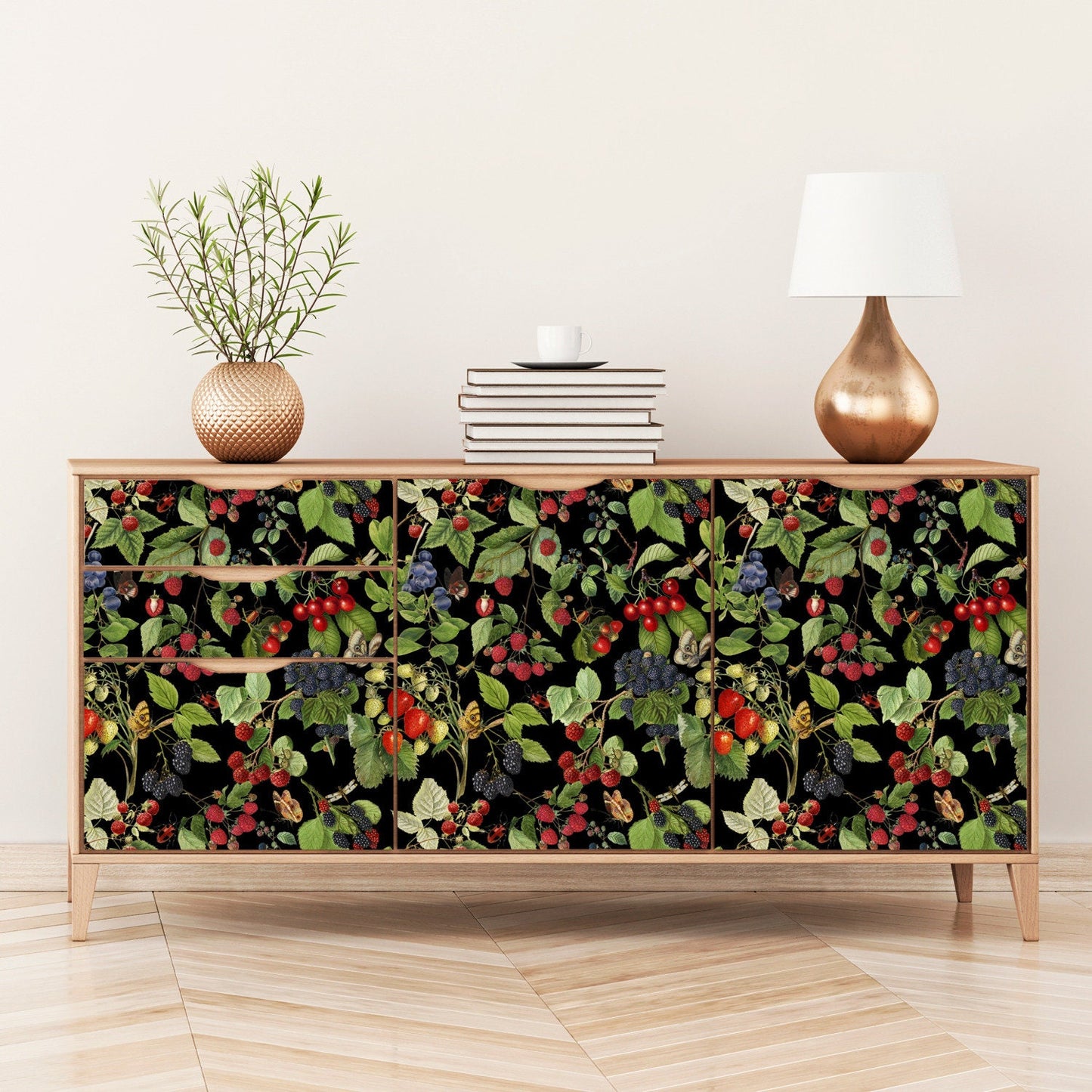 Botanical Wallpaper with Berries