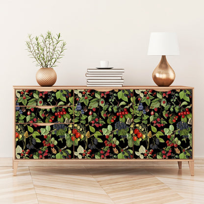 Botanical Wallpaper with Berries