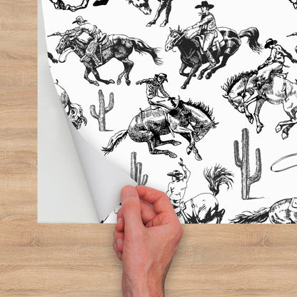 Removable Southwestern Cowboy Wallpaper