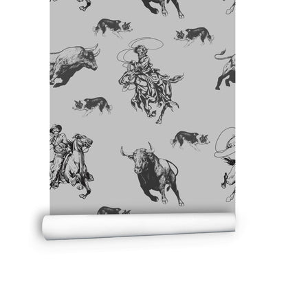 Cowboy and Bull Wallpaper Peel & Stick