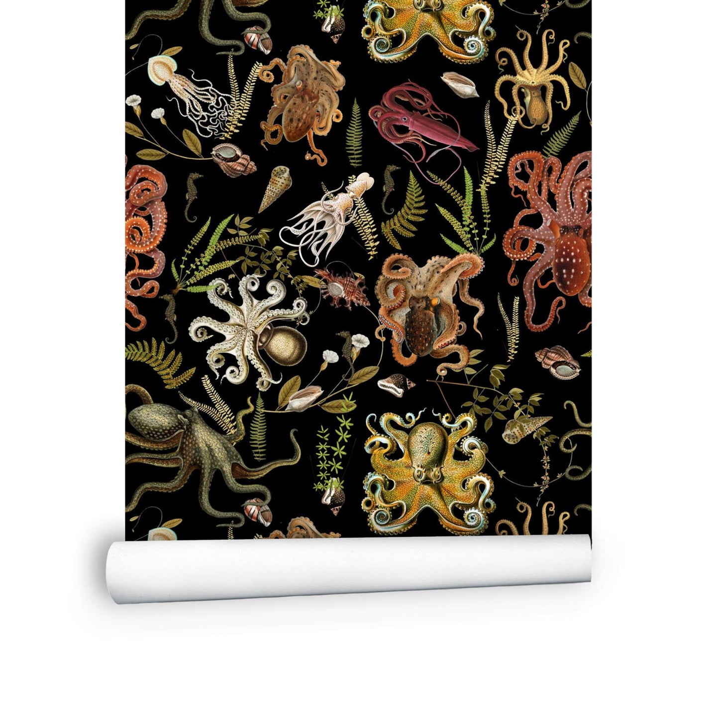 Traditional Wallpaper with Octopus