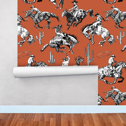 Ranch Wallpaper with Cowboy