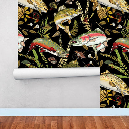 Fish Wallpaper, Lake House Decor