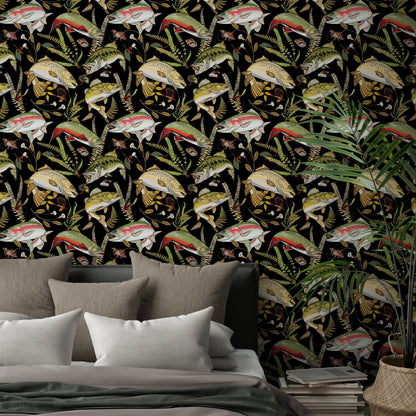 Fish Wallpaper, Lake House Decor