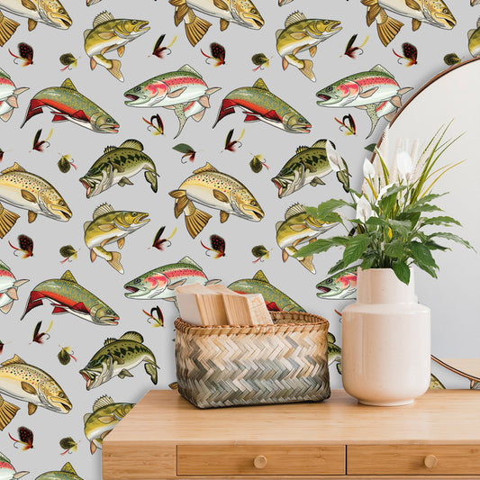 Fish Wallpaper, Lake House Decor