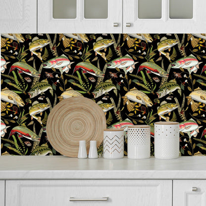 Fish Wallpaper, Lake House Decor