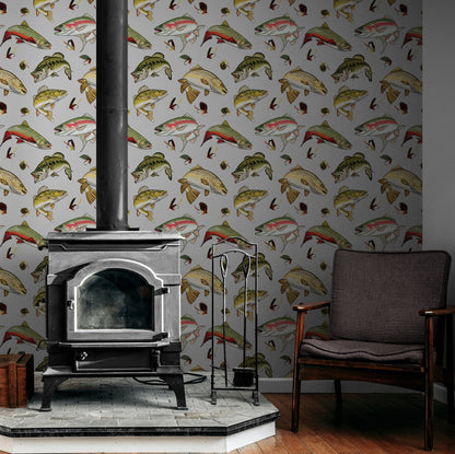 Fish Wallpaper, Lake House Decor