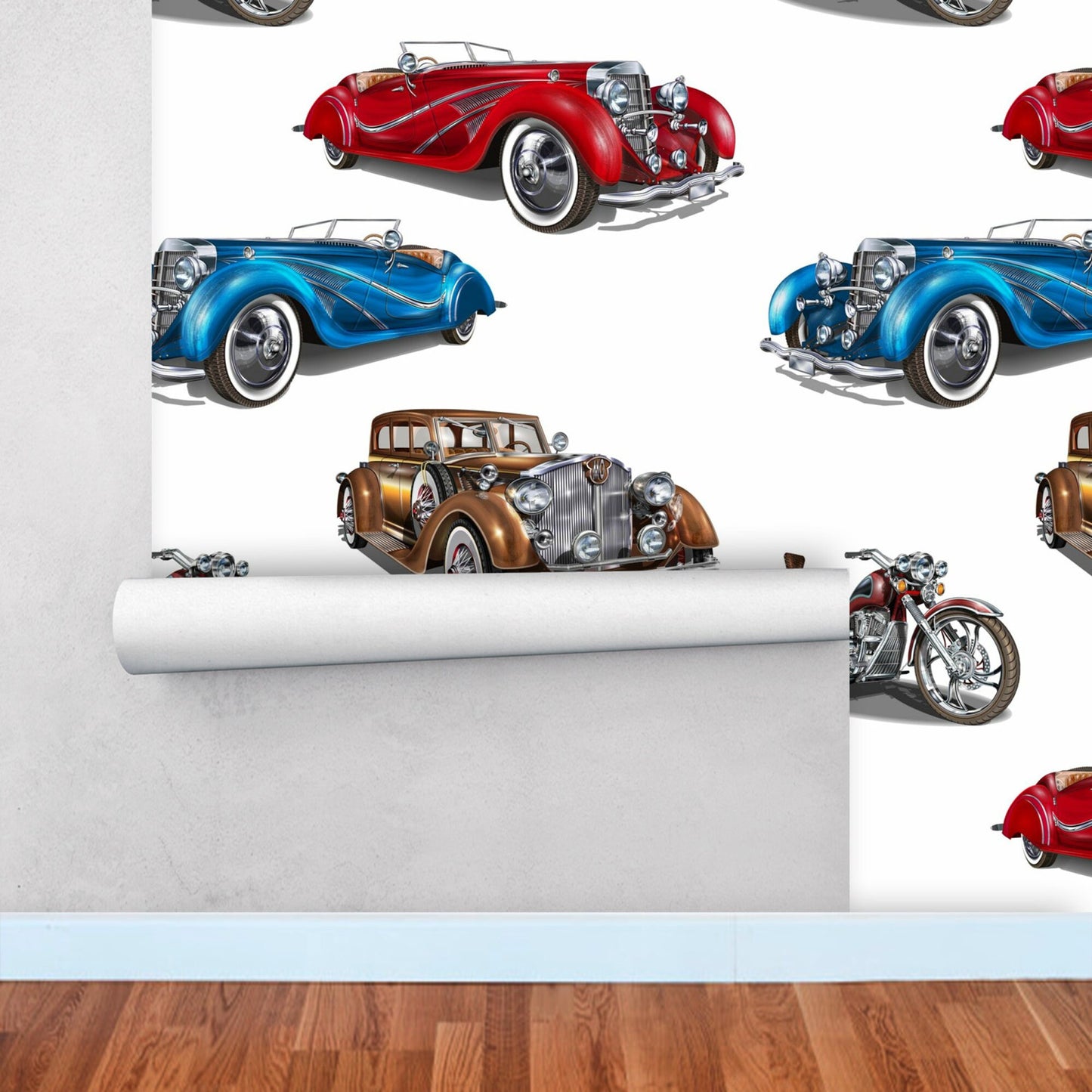 Retro Wallpaper with Cars