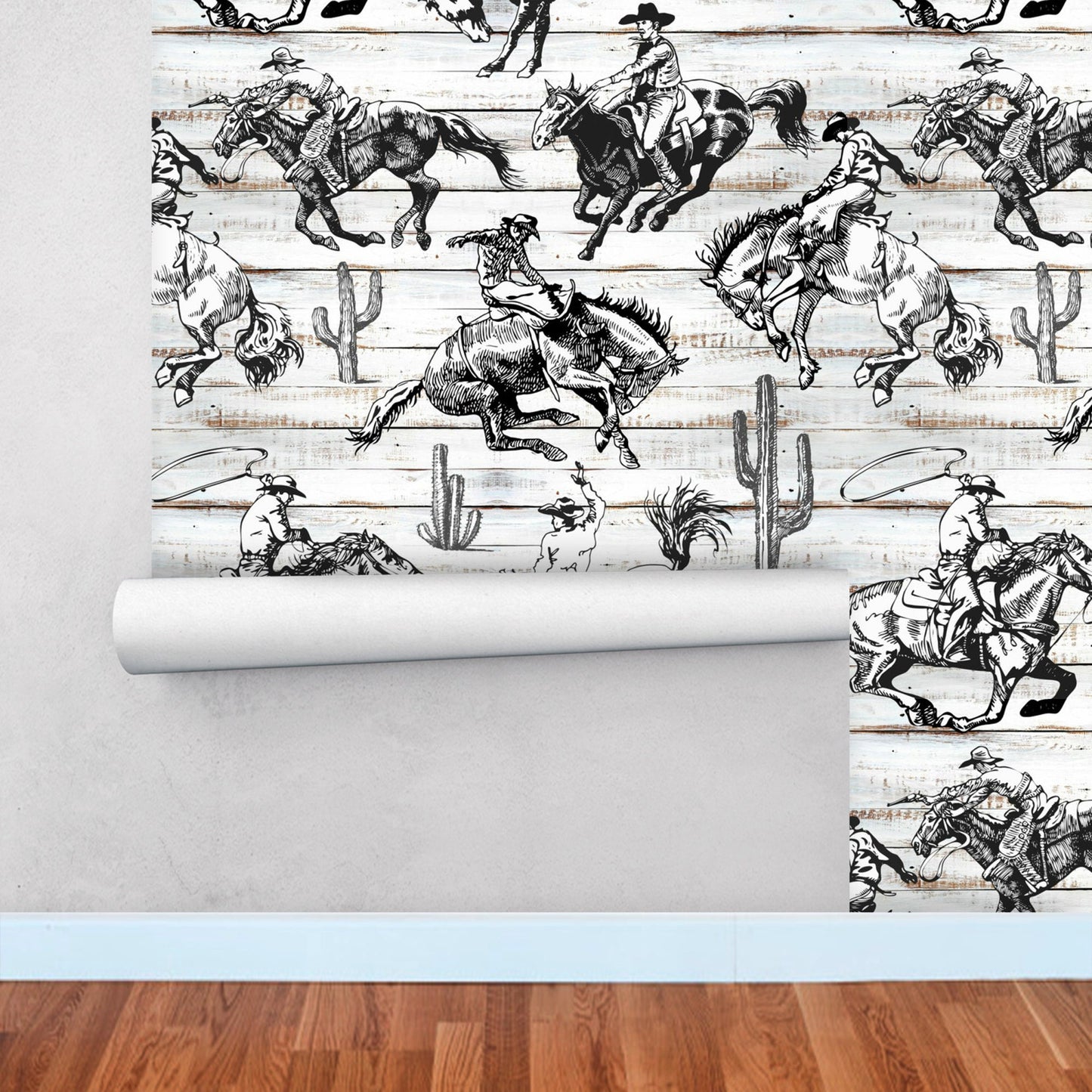 Rustic Wallpaper with Cowboy