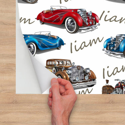 Retro Wallpaper with Cars