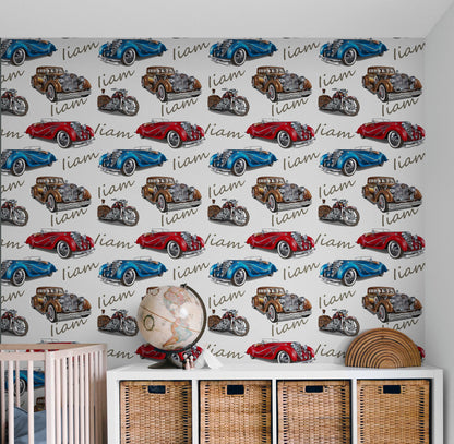 Retro Wallpaper with Cars