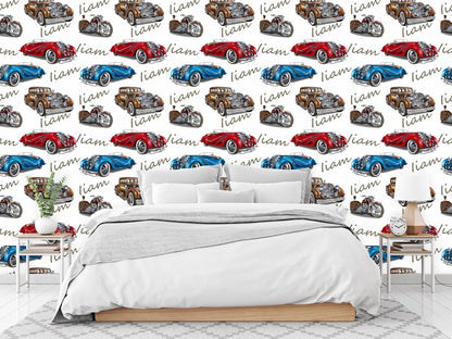 Retro Wallpaper with Cars