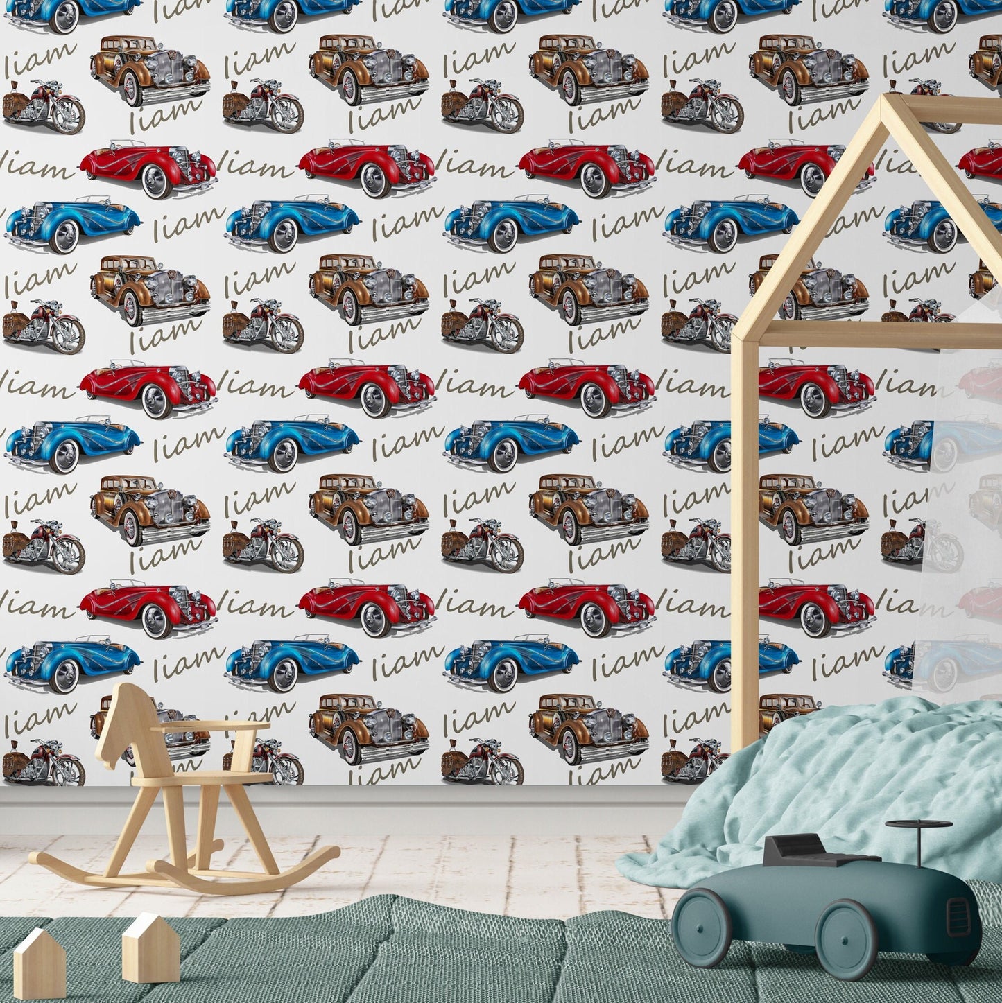 Retro Wallpaper with Cars