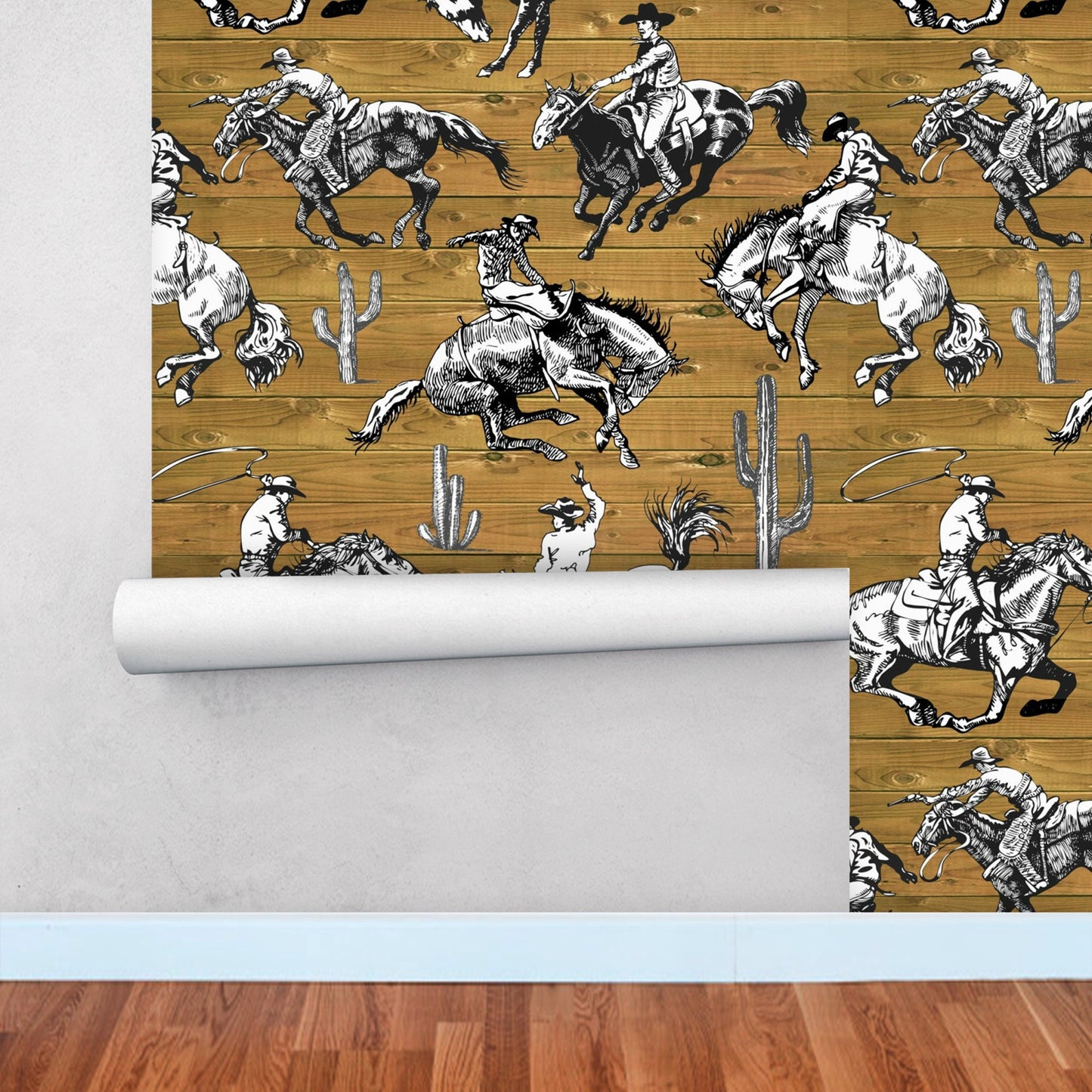 Rustic Wallpaper with Cowboy