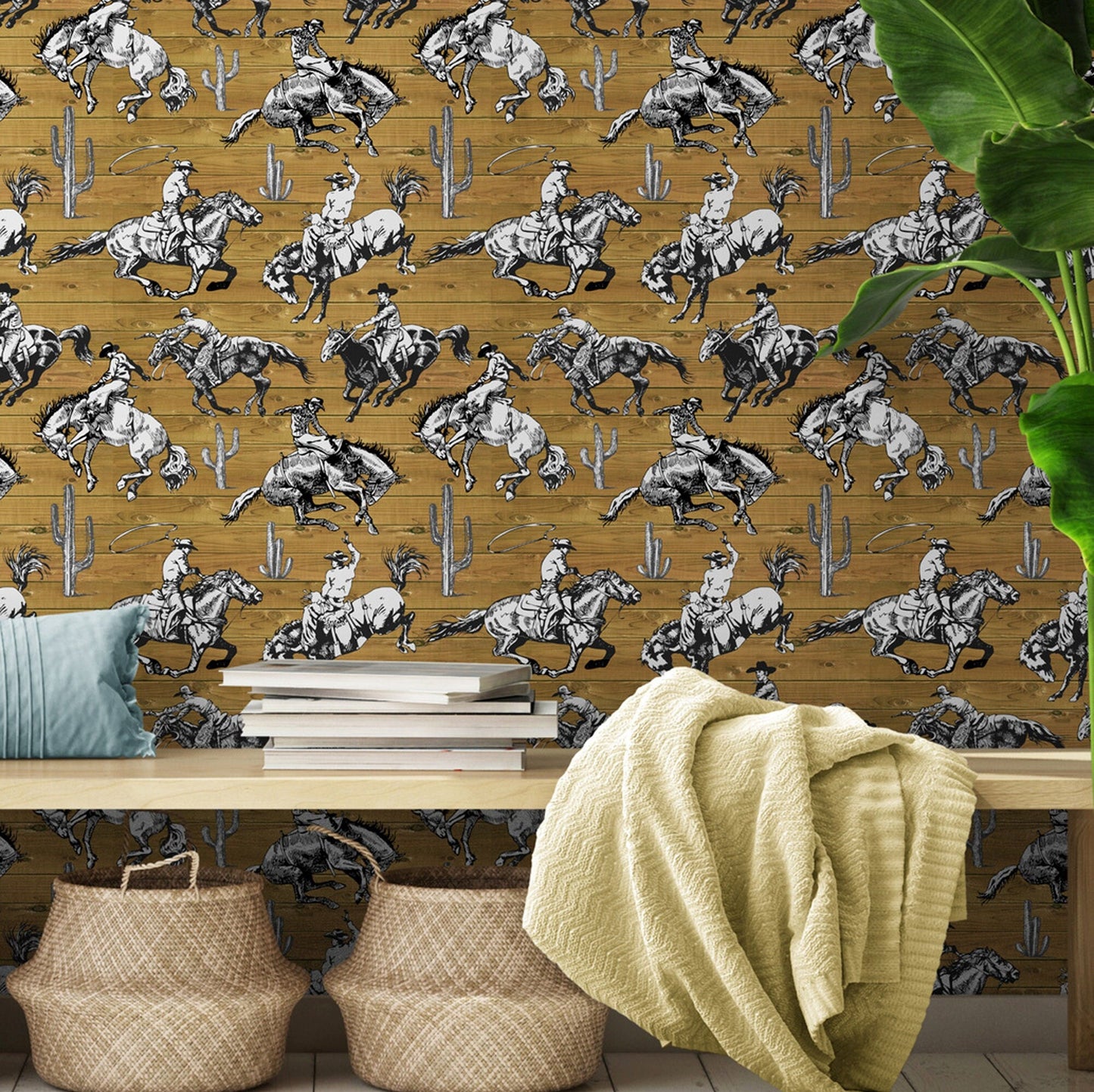 Rustic Wallpaper with Cowboy