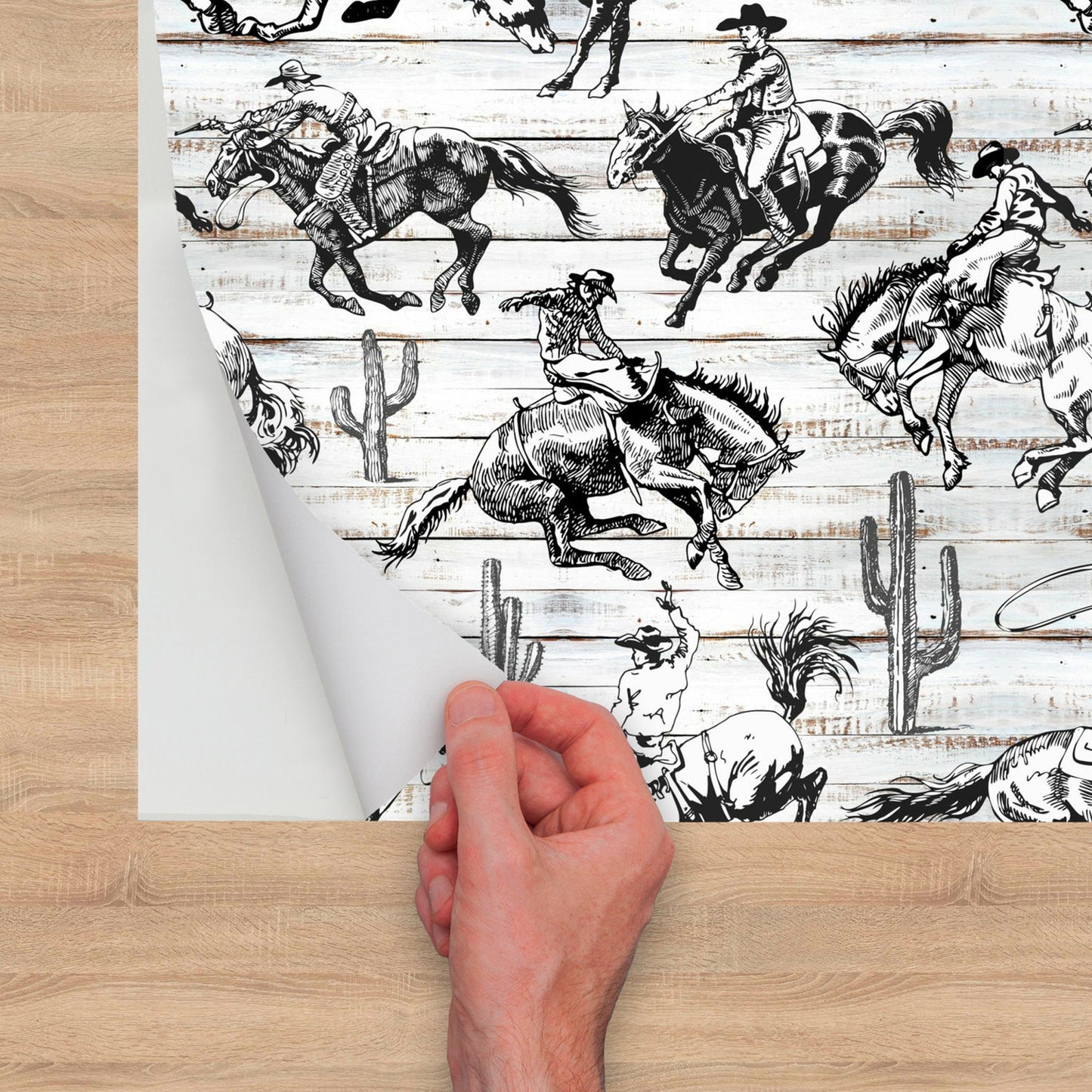 Rustic Wallpaper with Cowboy