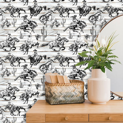 Rustic Wallpaper with Cowboy