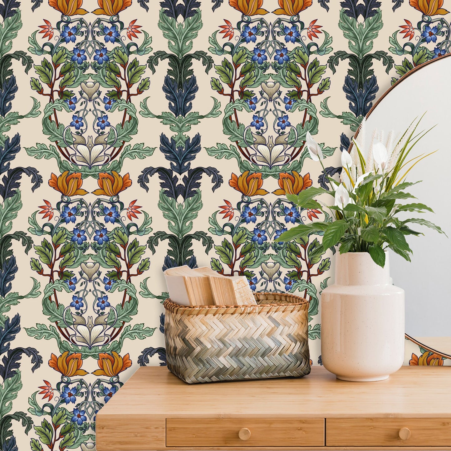 Art Deco Floral Wallpaper