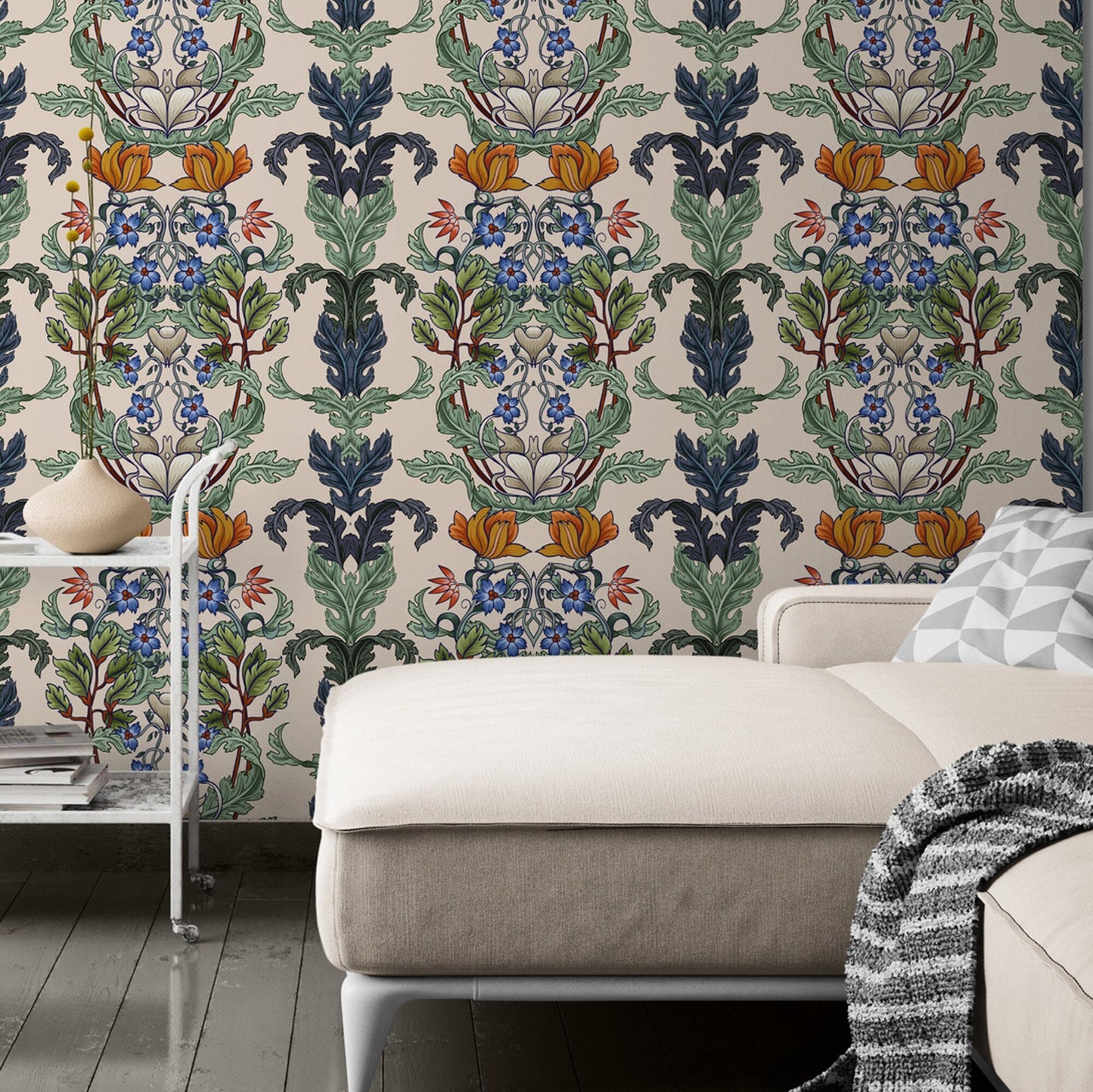 Art Deco Floral Wallpaper