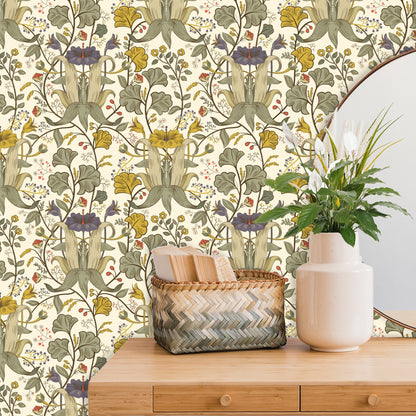 Art Nouveau Floral Wallpaper