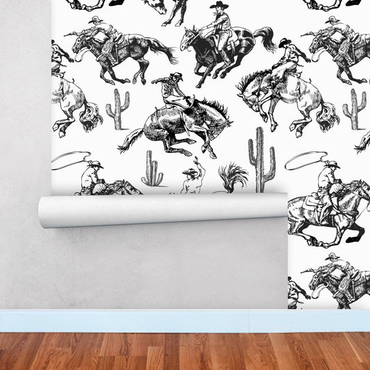 Western Cowboy Traditional Wallpaper