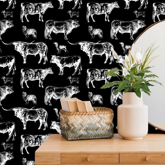 Farm Wallpaper with Cows