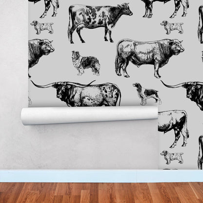 Farmhouse Cow Wallpaper