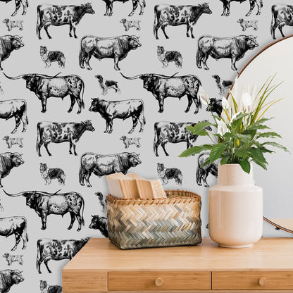 Cows On A Farm Wallpaper