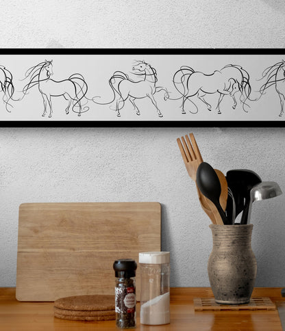 Minimalist Wallpaper Border with Horses