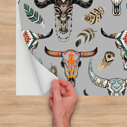 Bull Skull Wallpaper Peel & Stick