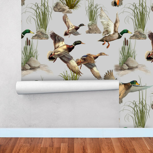 Traditional Wallpaper with Duck