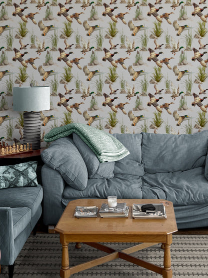 Traditional Wallpaper with Duck