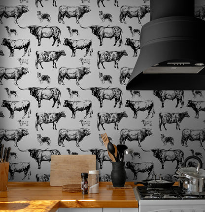 Farmhouse Cow Wallpaper