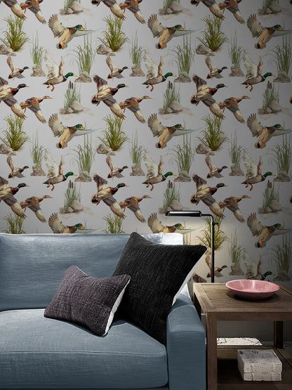 Traditional Wallpaper with Duck