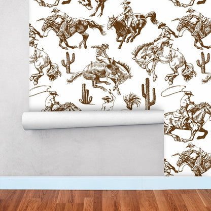 Vintage Cowboy Traditional Wallpaper