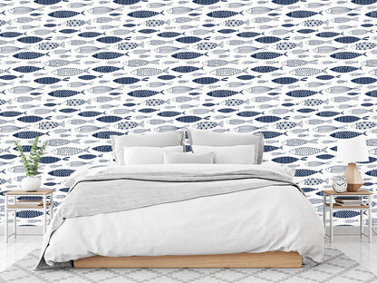 Coastal Wallpaper with Fish