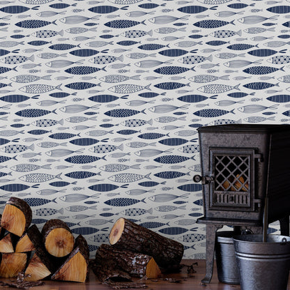 Coastal Wallpaper with Fish