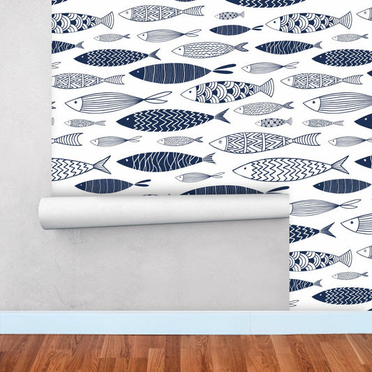 Coastal Wallpaper with Fish